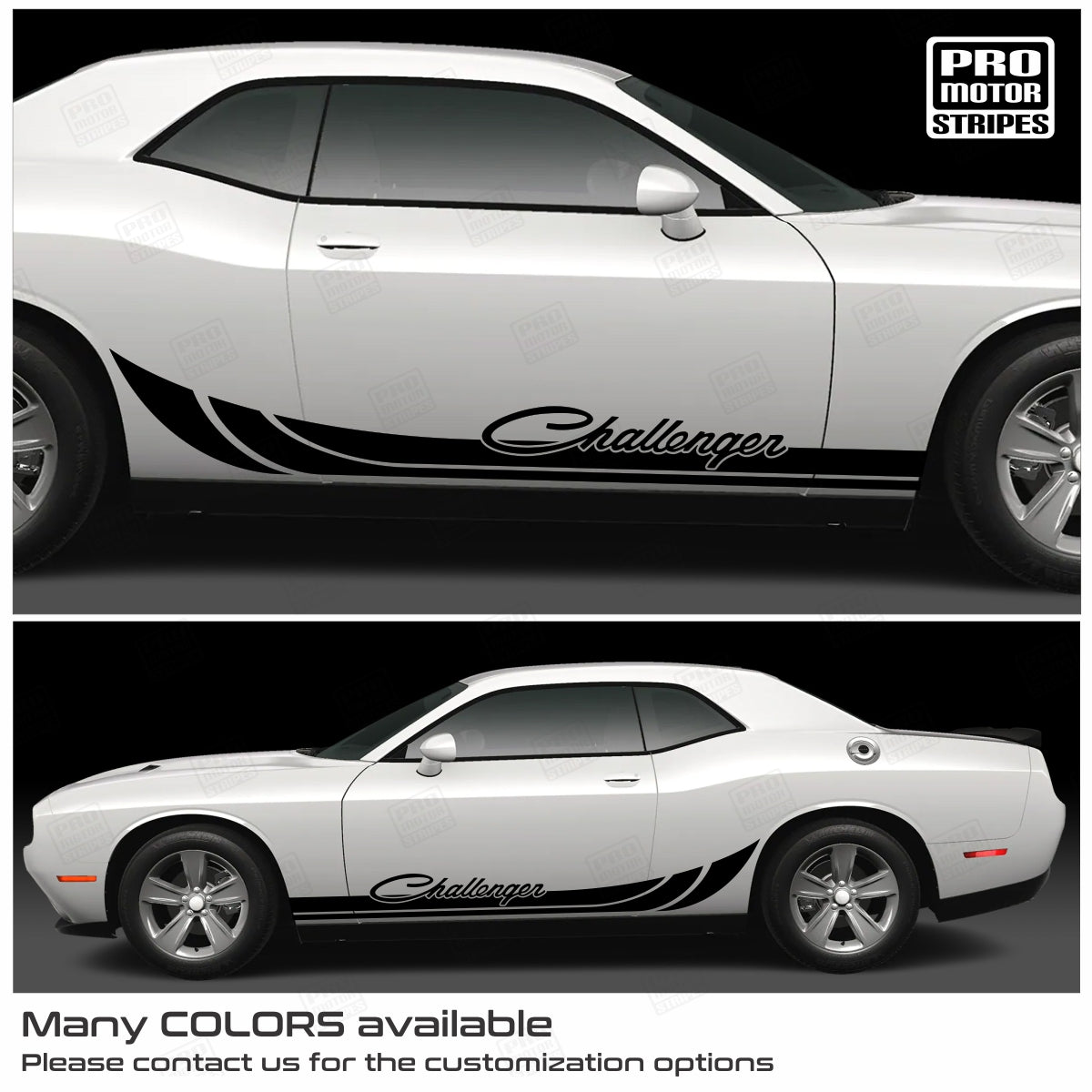 Dodge Challenger 2008-2023 Rocker Panel Side Accent Stripes Decals