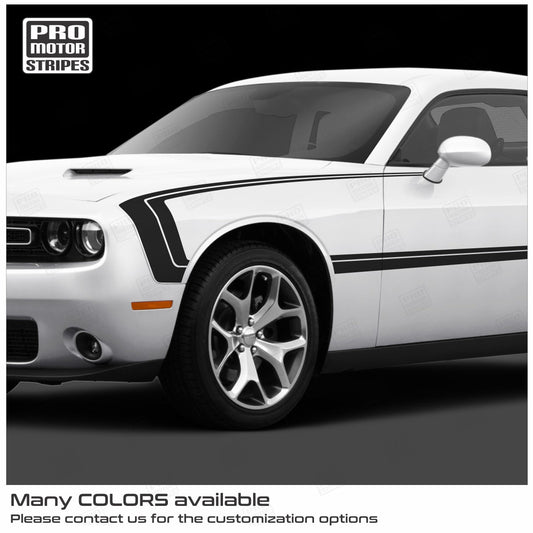 Dodge Challenger 2008-2023 Front Accent Side Stripes Decals