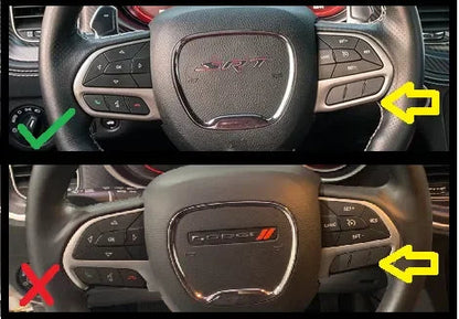 Real Carbon Fiber Steering Wheel Button Trim Covers | 2015-2023 Dodge Charger Challenger Durango