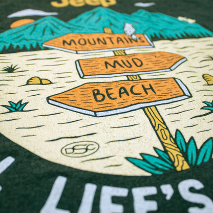 Mens Jeep® For All Life's Adventures T-Shirt - Heather Forest Green