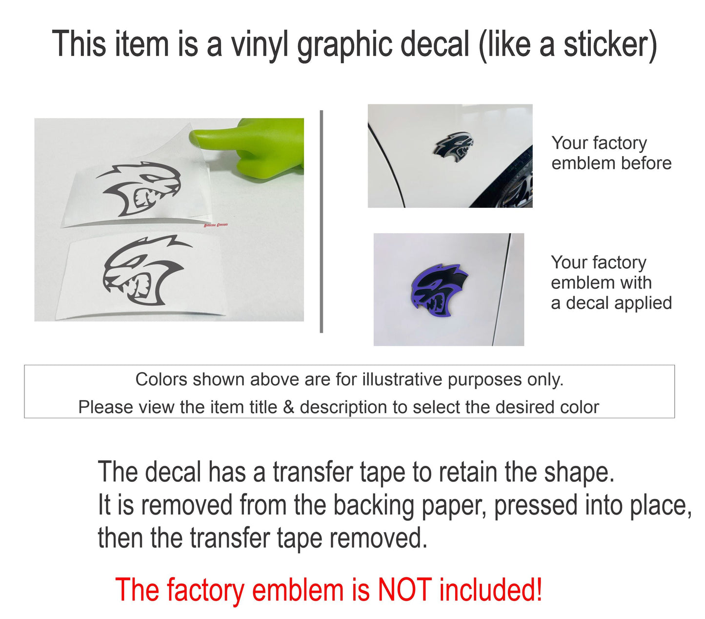 Hellcat Emblem Overlay Decals (pair) - Charger SRT Hellcat