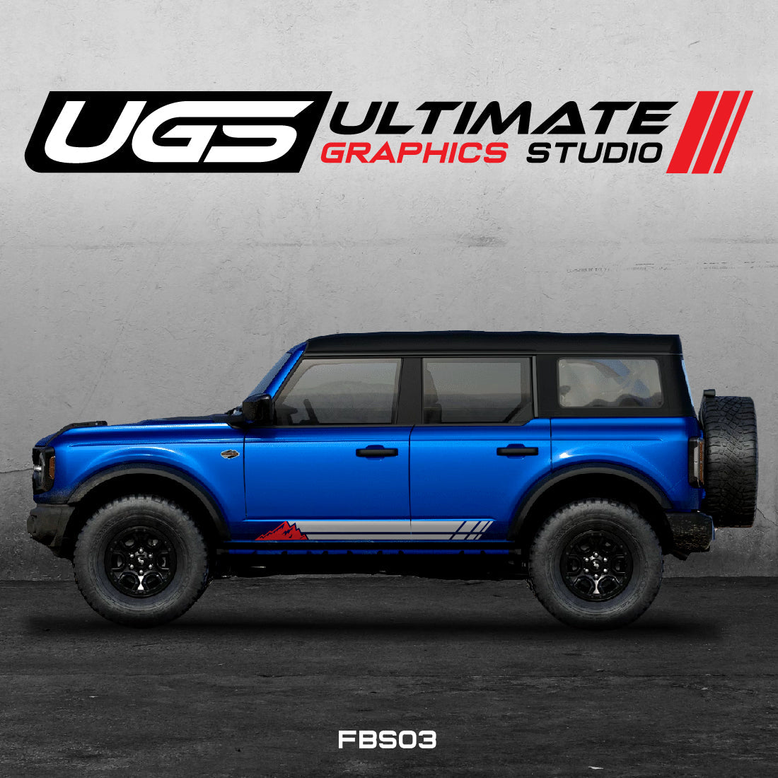 Ford Bronco Graphics 2 Color Mountain Graphics