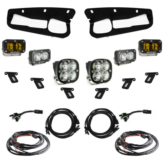 Baja Designs S2 SAE “SPORTSMEN” Fog Pocket Amber Light Kit W/ Steel Bumper 2021-2025 Bronco