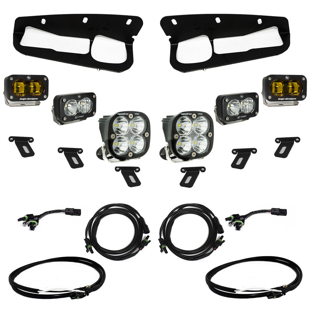 Baja Designs S2 SAE “Pro” Fog Pocket Amber Light Kit W/ Upfitter W/ Steel Bumper 2021-2025 Bronco