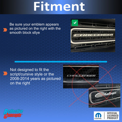 CHALLENGER Grille Emblem Overlay Decal - 2015-2023 Challenger