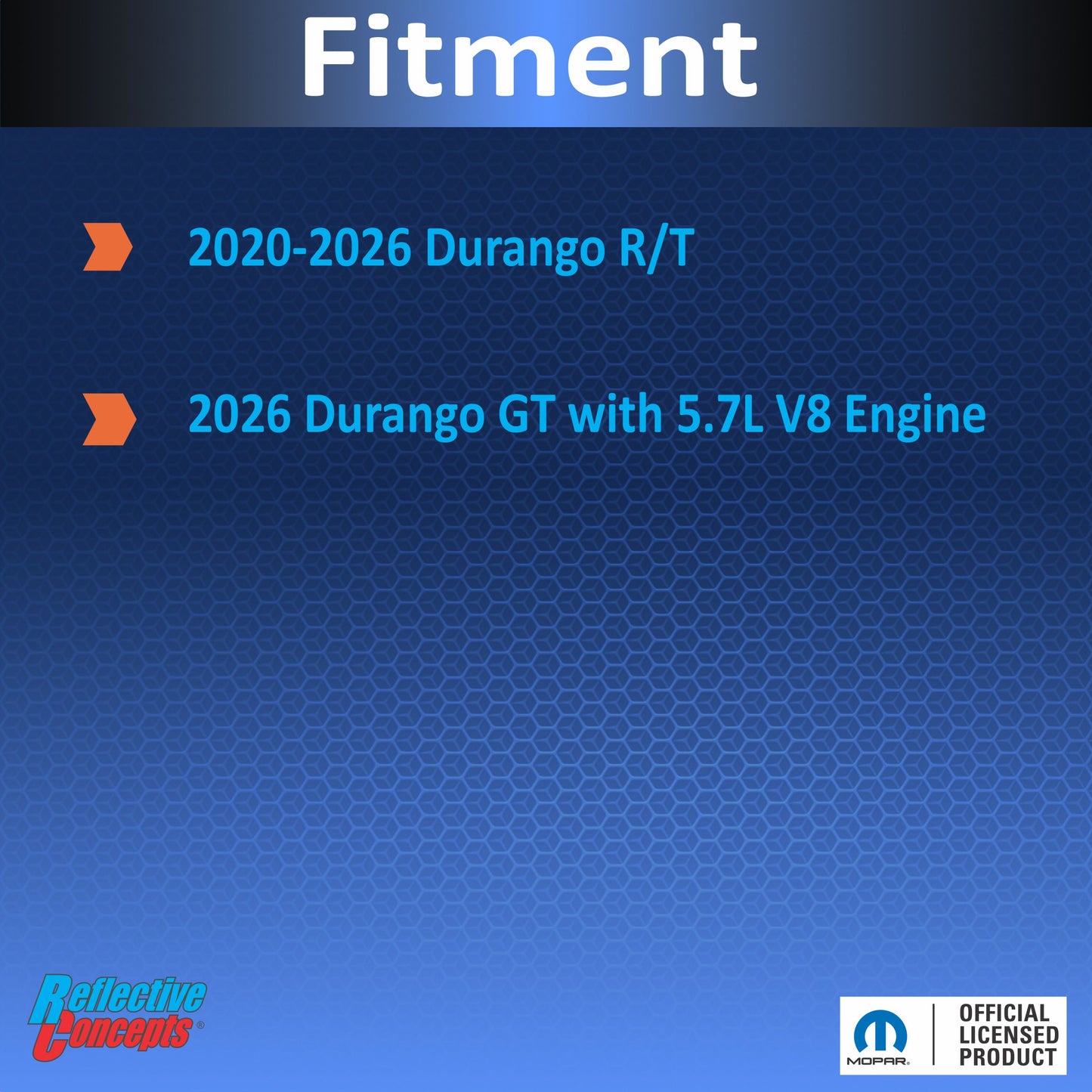 HEMI Fender Emblem Overlay Decal Stickers - 2020-2026 Durango R/T