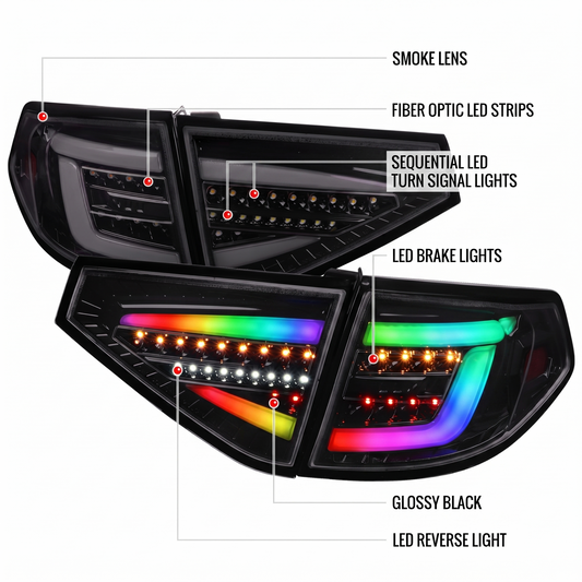NTXGLOW RGB tail lights (2008 - 2014 Subaru wrx / sti HATCH)