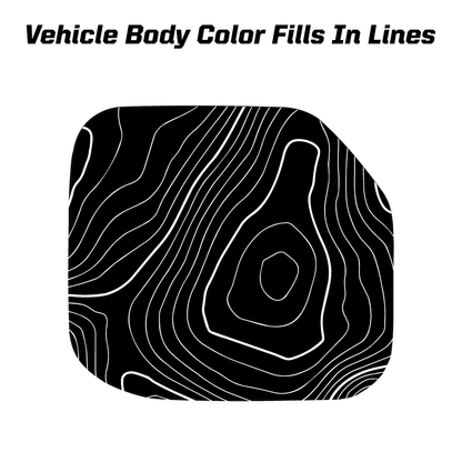 Printed Series Stealth Topo Fuel Door Overlay - 2021+ Bronco