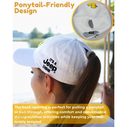 Hat - Jeep Chino Twill Ponytail with Chenille Duck Patch