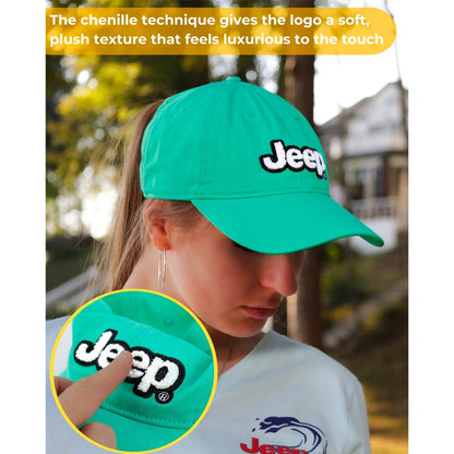 Hat - Jeep Chino Twill Ponytail with Chenille Text Patch