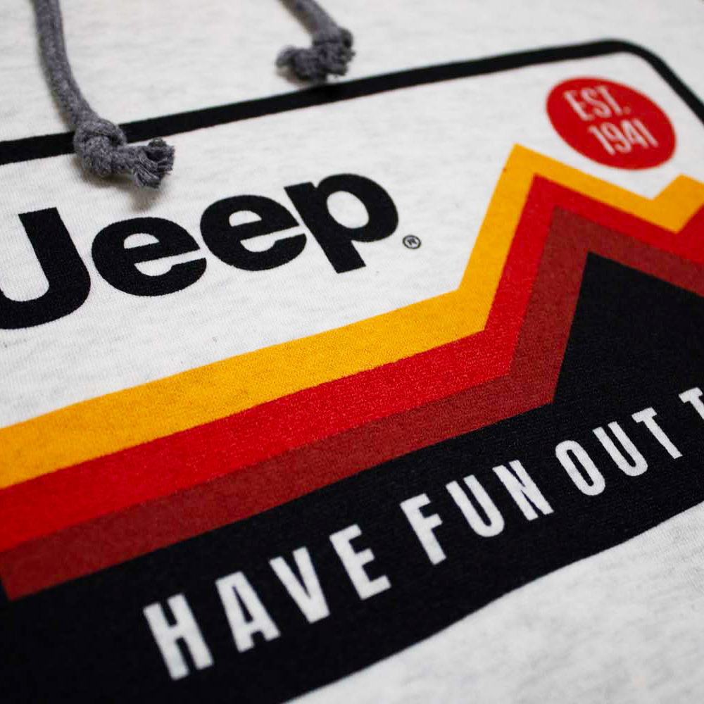 Mens Jeep® Have Fun Out There Vintage Hoodie - Grey/Natural