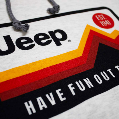 Mens Jeep® Have Fun Out There Vintage Hoodie - Grey/Natural