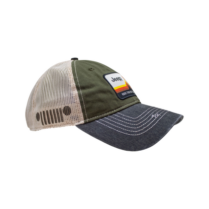 Hat - Jeep Have Fun Out There Patch Garment Washed Trucker