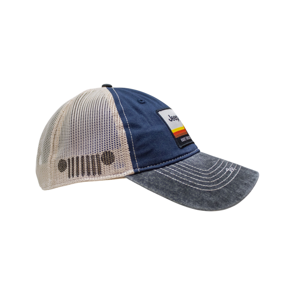 Hat - Jeep Have Fun Out There Patch Garment Washed Trucker