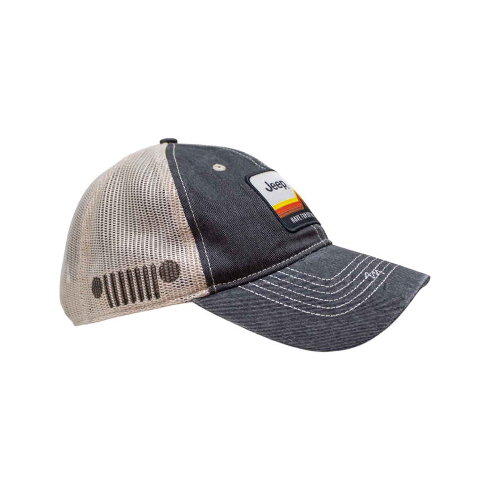 Hat - Jeep Have Fun Out There Patch Garment Washed Trucker