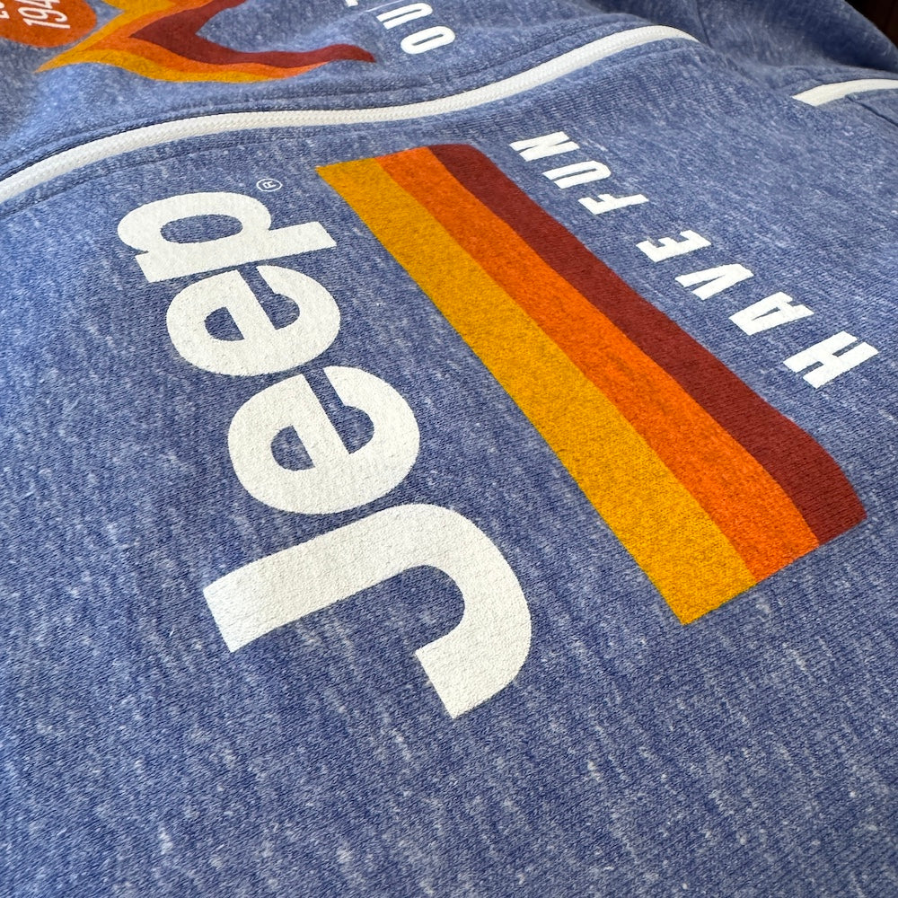 Mens Jeep® Have Fun Out There Zip Hoodie - Heather Royal