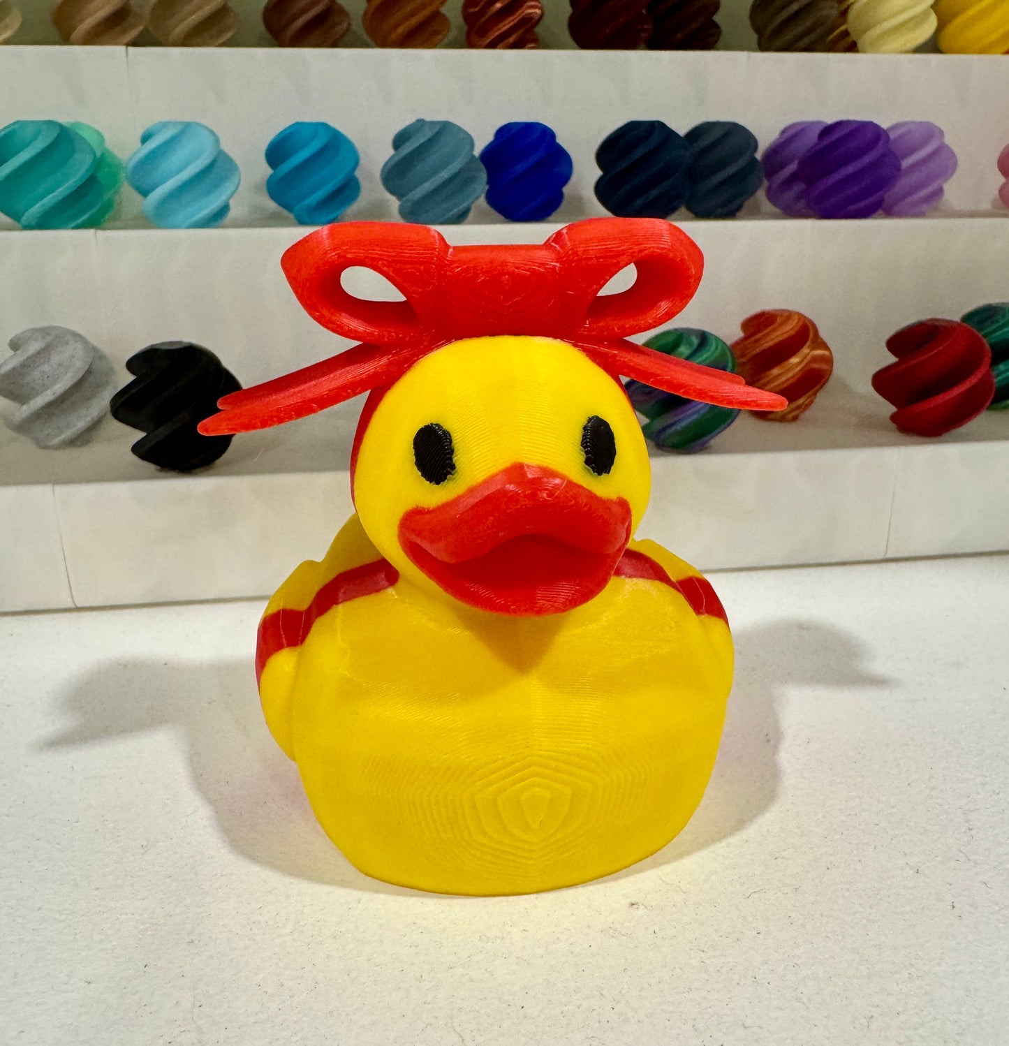 Yellow Duck w/ Big Red Gift Bow