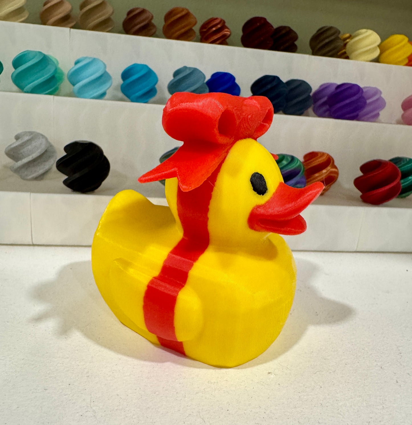 Yellow Duck w/ Big Red Gift Bow