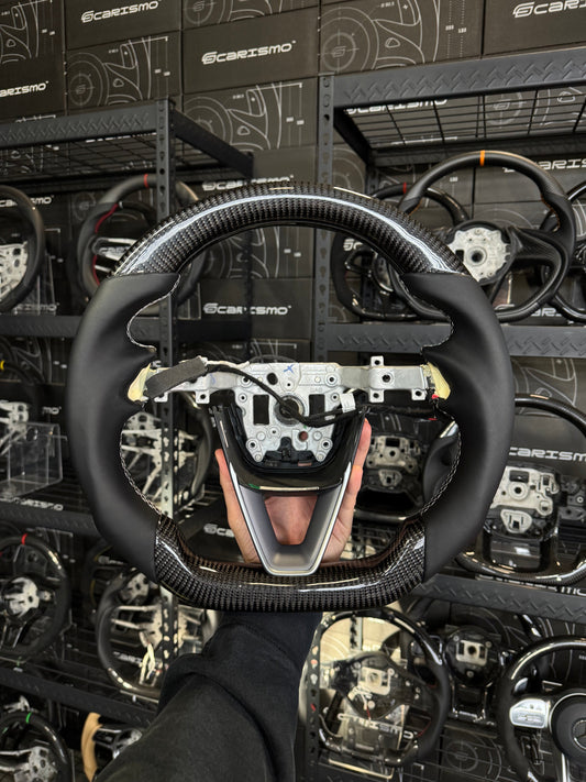 Carismo Steering Wheel For Tesla Model 3 (2023 Facelift) - Sport (Heated) - Gloss Carbon - Smooth Leather