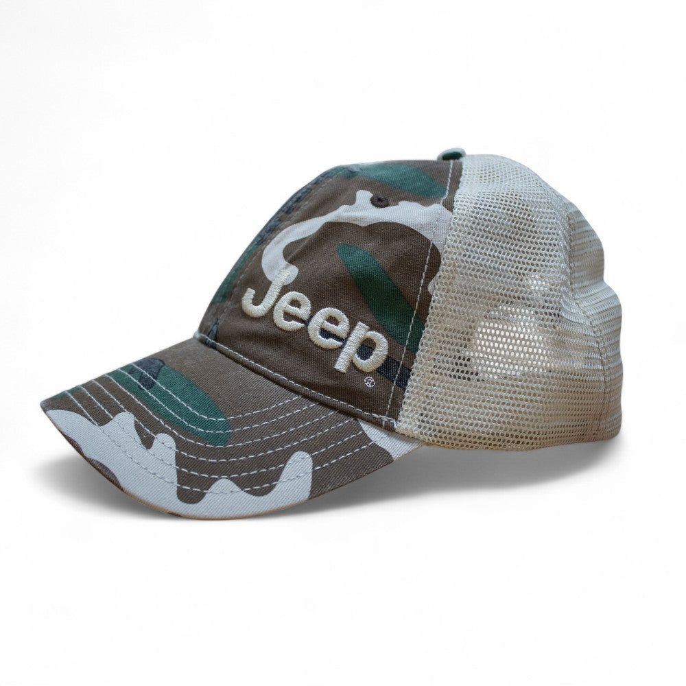 Hat - Jeep Garment Washed Trucker - Camo