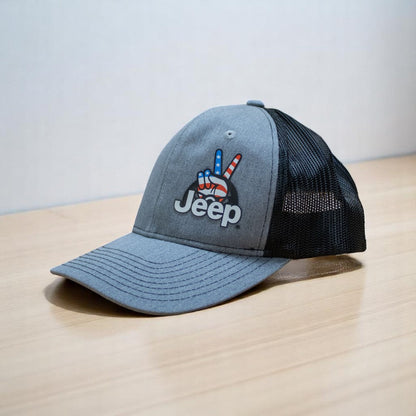 Hat - Jeep Wave USA Patch - Heather Grey/Black