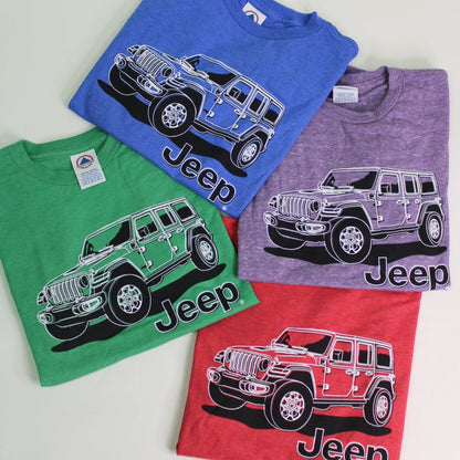 Youth Jeep JL Wrangler Line Art T-Shirt