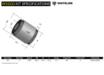 Whiteline Front Strut Lower Bushing 2005-2023 Challenger/Charger