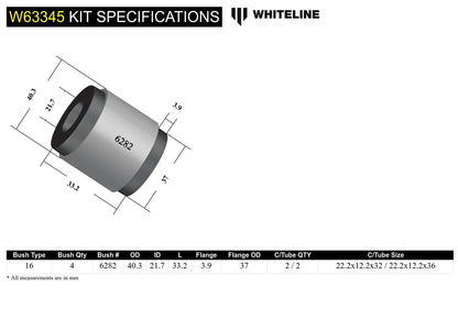 Whiteline Rear Toe Link Bushings 2005-2023 Challenger/Charger