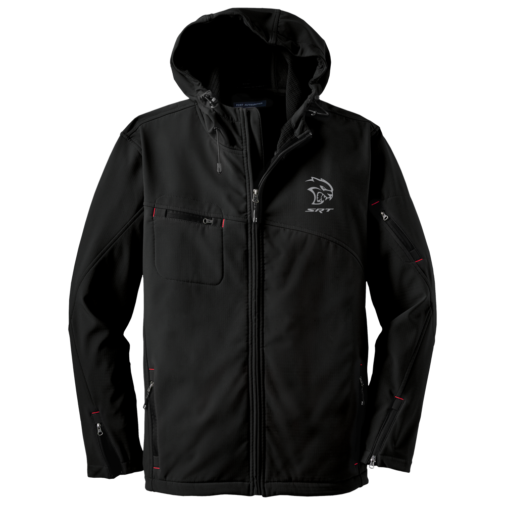 Mens Dodge® Hellcat Hooded Softshell Jacket - Black