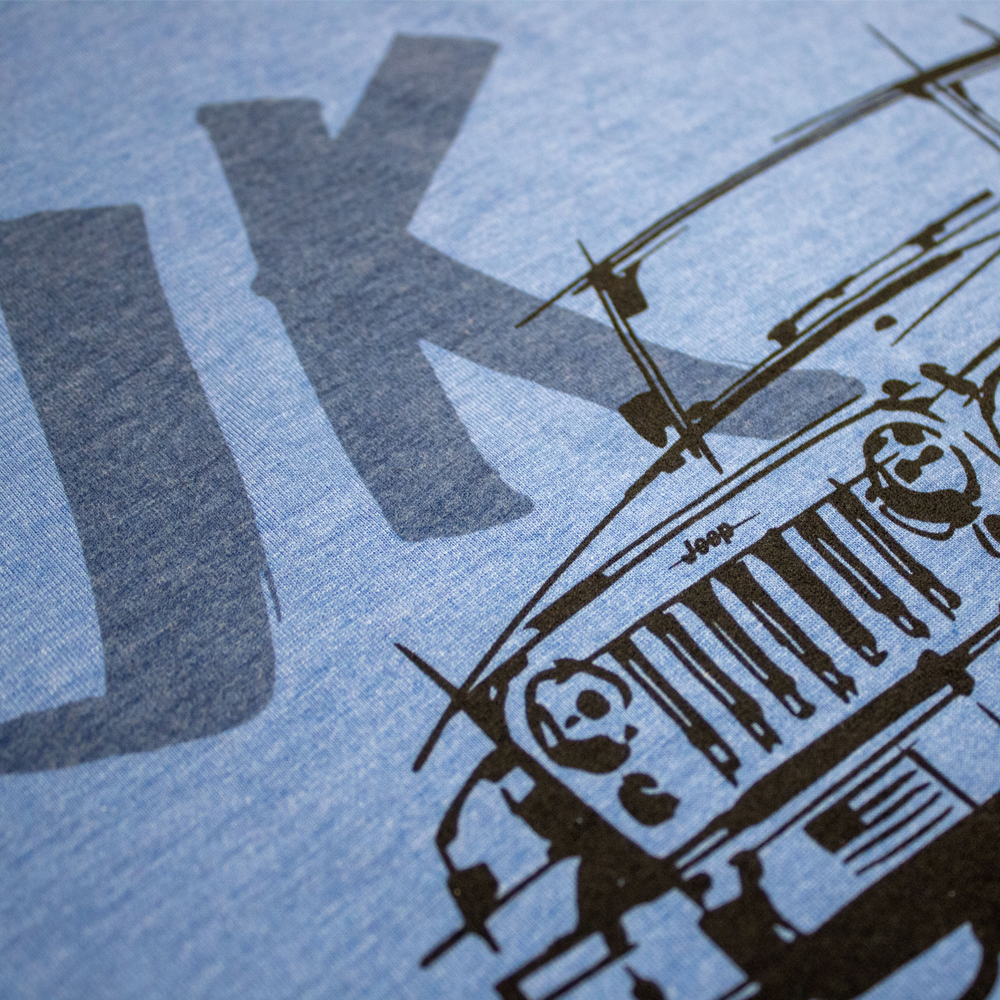 Mens Jeep® JK Wrangler - LDD Series - Triblend Lake Blue T-Shirt