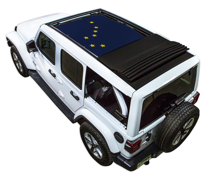Jeep Wrangler JLU Sky One Touch Power Top Sun Shade Stock Printed Shade Top (2018–2026)