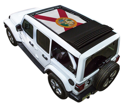 Jeep Wrangler JLU Sky One Touch Power Top Sun Shade Stock Printed Shade Top (2018–2026)