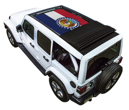 Jeep Wrangler JLU Sky One Touch Power Top Sun Shade Stock Printed Shade Top (2018–2026)