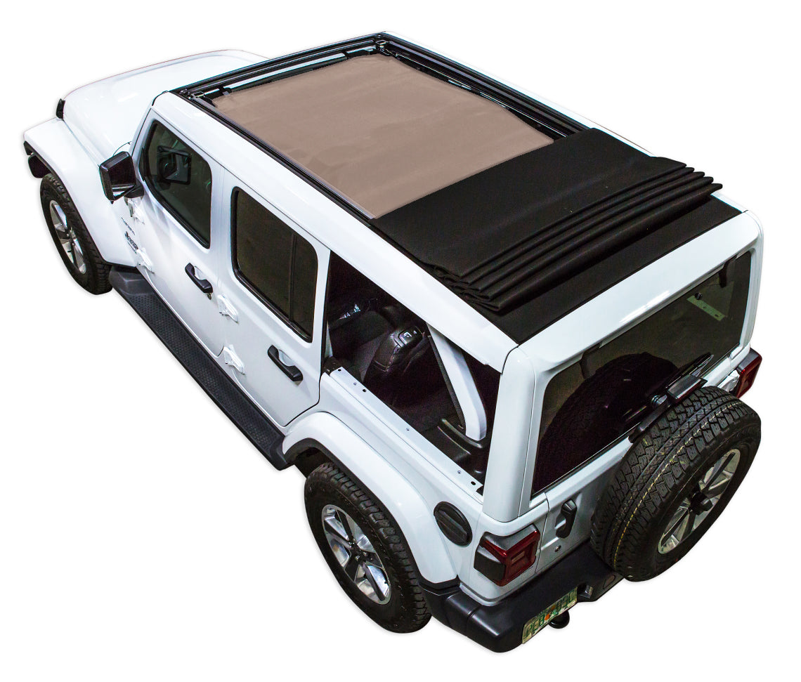 Jeep Wrangler JLU Sky One Touch Power Top Sun Shade Solid Color Shade Top (2018–2026)