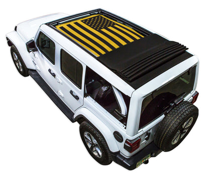 Jeep Wrangler JLU Sky One Touch Power Top Sun Shade Stock Printed Shade Top (2018–2026)