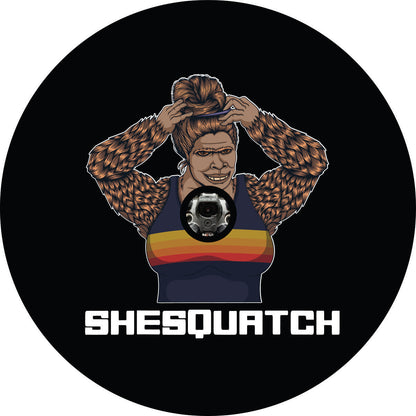 Sexy Shesquatch Bigfoot Sasquatch Messy Bun Bronco Spare Tire Cover