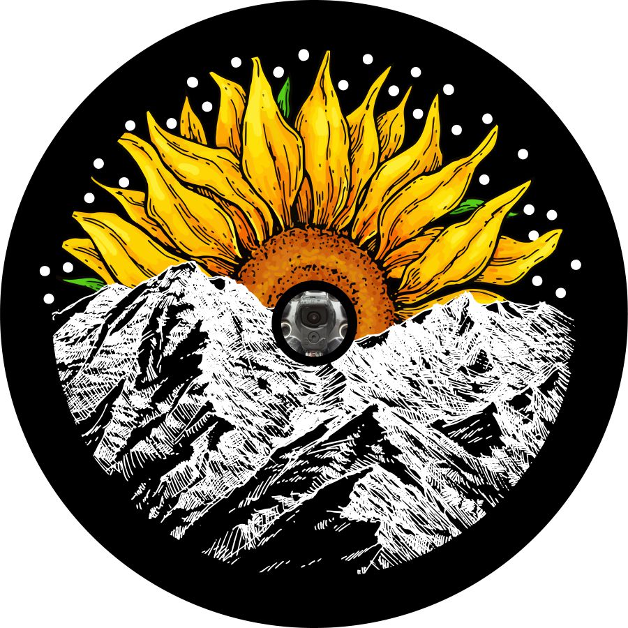 Sunflower Sunset/Sunrise on the Mountain Bronco Spare Tire Cover