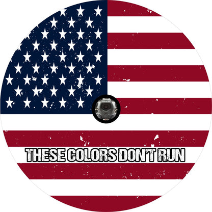 These Colors Don't Run American Flag Bronco Spare Tire Cover