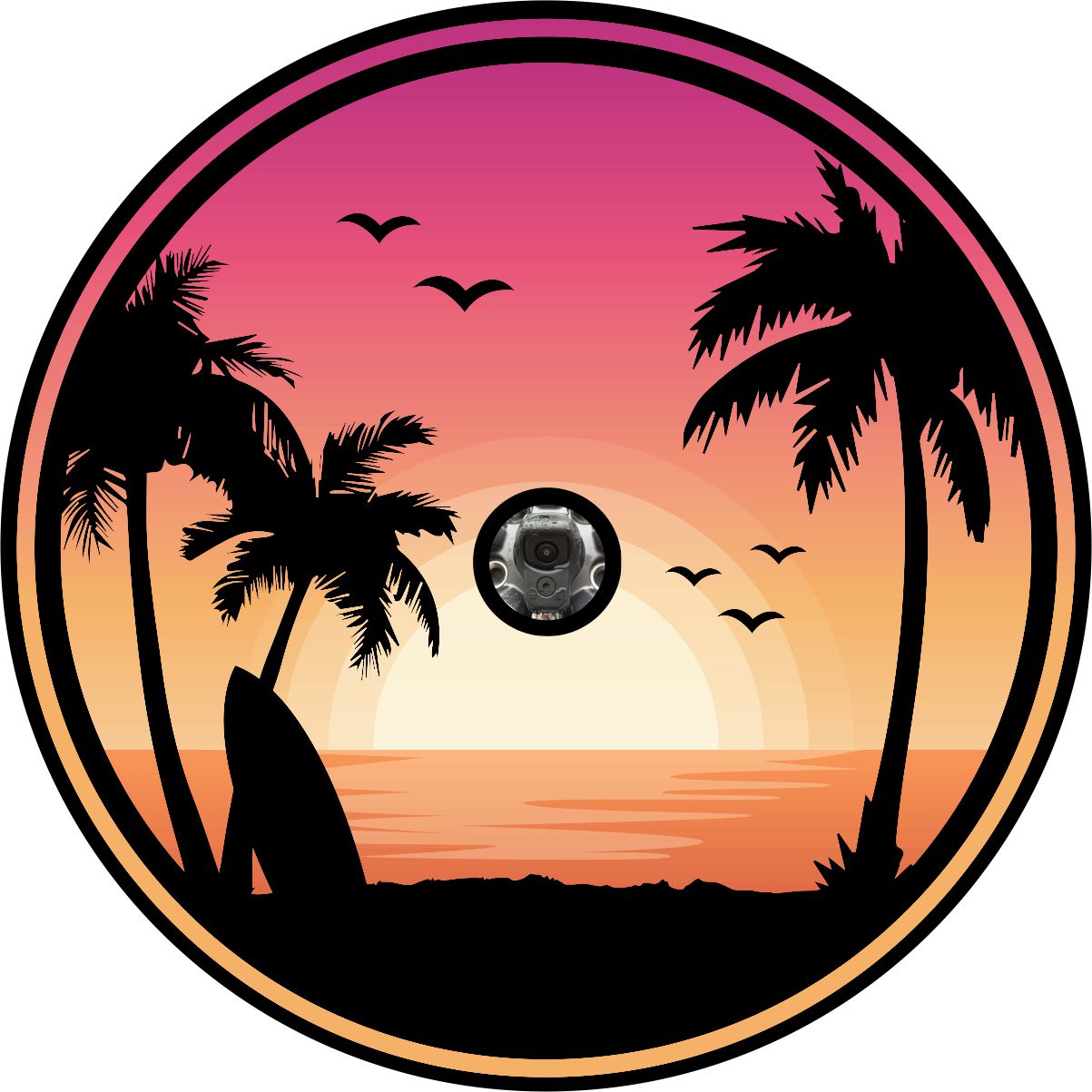 Tropical Beach Sunset Landscape Beautiful Bronco Spare Tire Cover