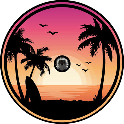 Tropical Beach Sunset Landscape Beautiful Bronco Spare Tire Cover