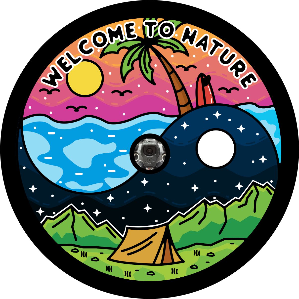Welcome to Nature Yin Yang Bronco Spare Tire Cover