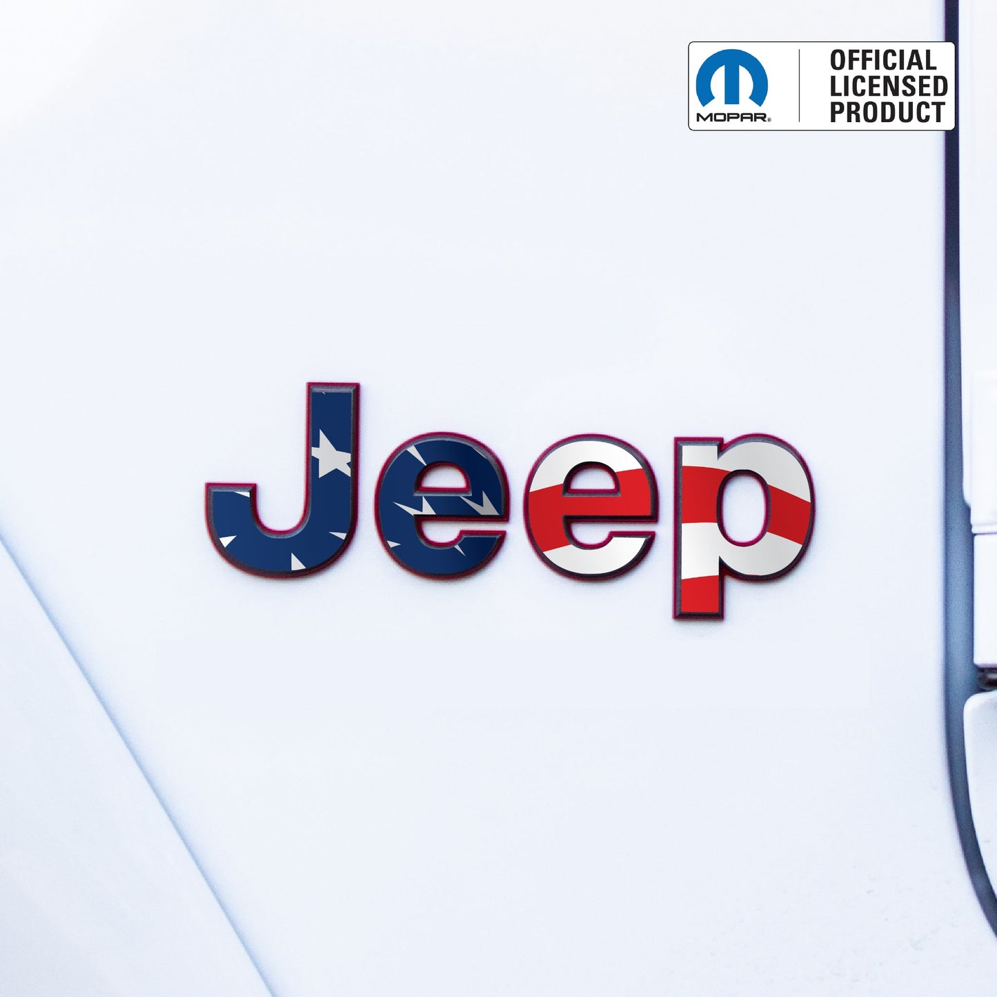 Jeep Emblem Overlay Decals – American Flag Print | Fits Wrangler JL, JLU, JK, JKU, TJ, YJ
