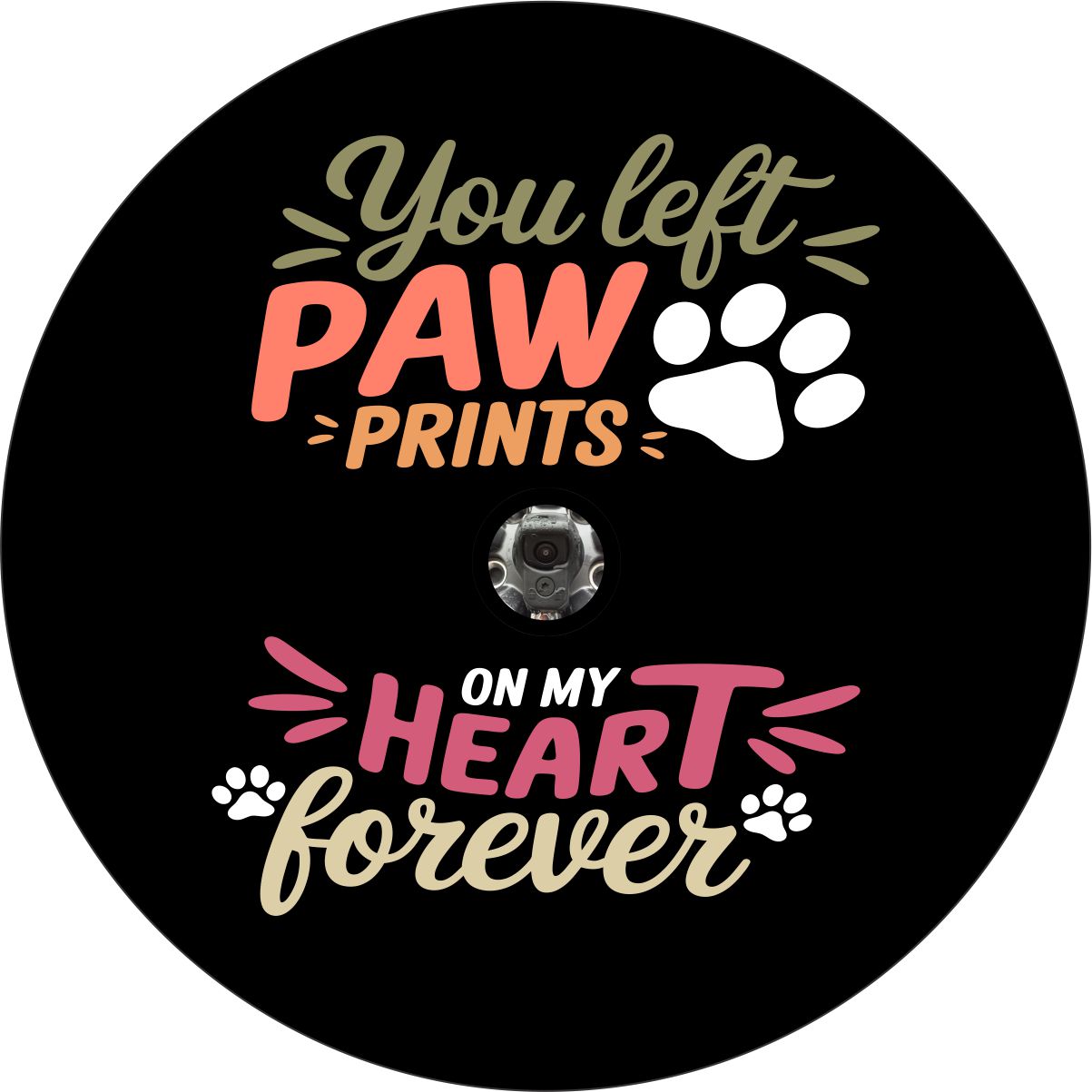 You Left Paw Print On My Heart Bronco Spare Tire Cover