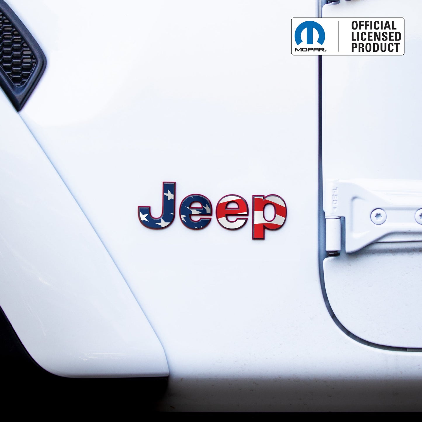 Jeep Emblem Overlay Decals – American Flag Print | Fits Wrangler JL, JLU, JK, JKU, TJ, YJ