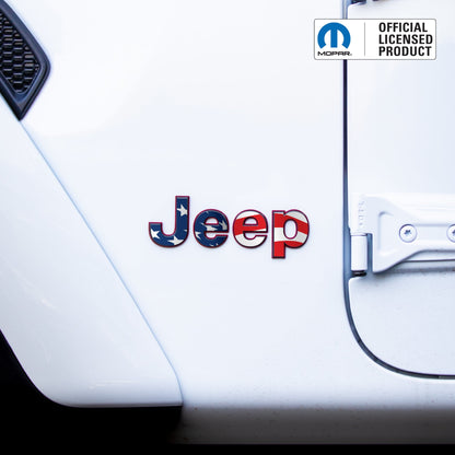 Jeep Emblem Overlay Decals – American Flag Print | Fits Wrangler JL, JLU, JK, JKU, TJ, YJ
