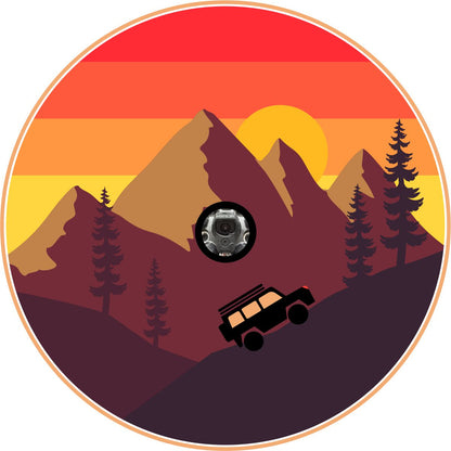 Vintage SUV in the Mountains Bronco Spare Tire Cover