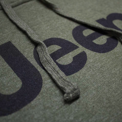 Mens Jeep® Text Hoodie - Heather Army Green