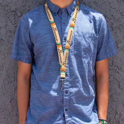 Lanyard - 1.0" - Ford BRONCO Script Beige/Brown/Blue/Orange