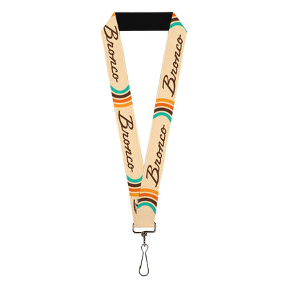 Lanyard - 1.0" - Ford BRONCO Script Beige/Brown/Blue/Orange