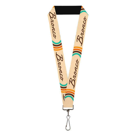 Lanyard - 1.0" - Ford BRONCO Script Beige/Brown/Blue/Orange